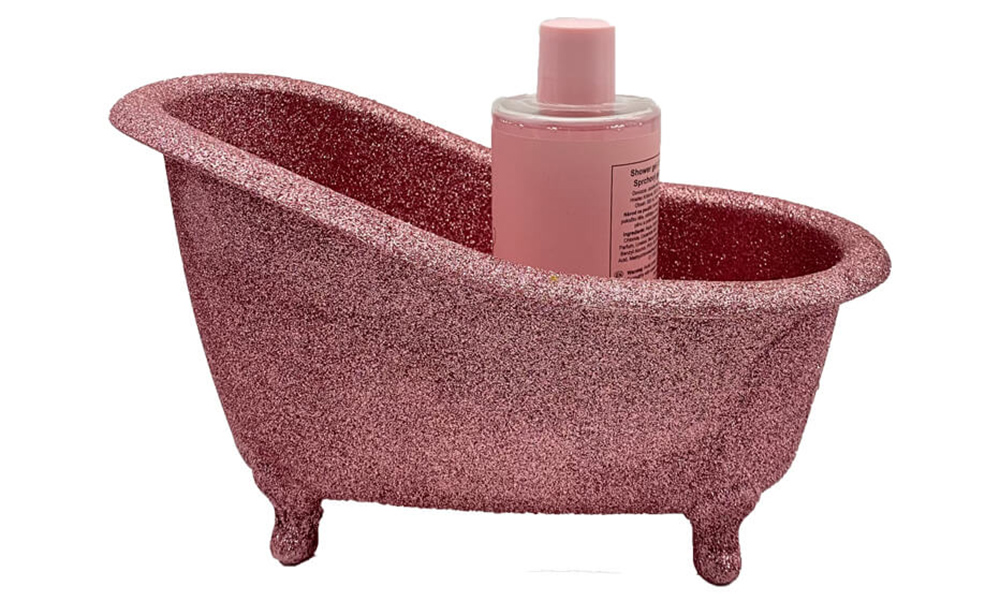Minibanheira de plástico rosa brilhante