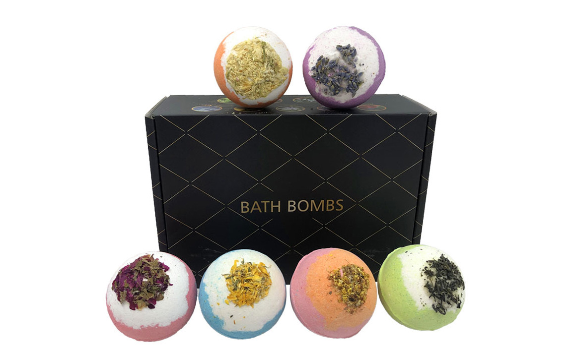 Conjunto de presente para bomba de banho com bolhas efervescentes Bombas de banho orgânicas feitas à mão efervescentes veganos